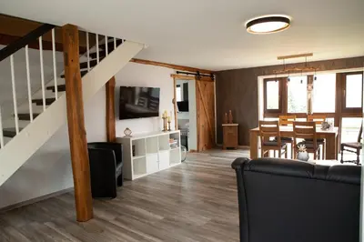 TV/Unterhaltungsangebot in der Unterkunft Ferienwohnung Träwa