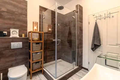 Ein Badezimmer in der Unterkunft Altes Kappellchen im alten Schwesternhaus