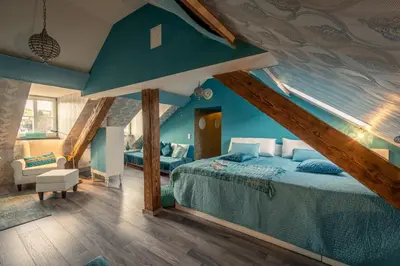 Ein Bett oder Betten in einem Zimmer der Unterkunft Altes Schwesternhaus - Homesite Apartments - bis 20 Personen