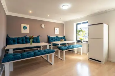 Ein Sitzbereich in der Unterkunft Altes Schwesternhaus - Homesite Apartments - bis 20 Personen