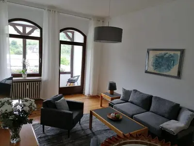 Ein Sitzbereich in der Unterkunft Mosel-Ferienwohnung Bewo