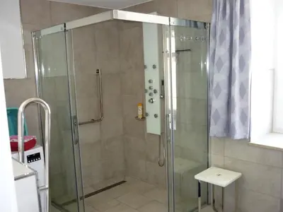 Ein Badezimmer in der Unterkunft Loogher Mühle Neubau