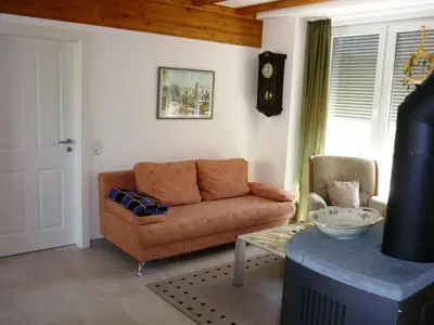 Ein Sitzbereich in der Unterkunft Loogher Mühle Neubau