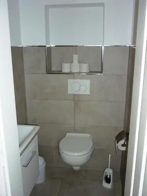 Ein Badezimmer in der Unterkunft Loogher Mühle Neubau