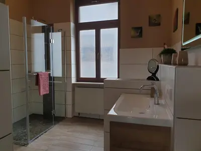 Ein Badezimmer in der Unterkunft Loreleyquartier