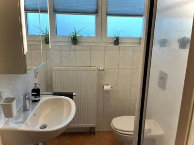 Ein Badezimmer in der Unterkunft Maarträumchen