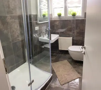 Ein Badezimmer in der Unterkunft Erica Ferienwohnung auf dem Traumpfad