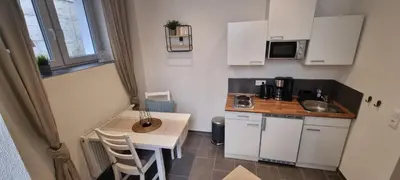 Küche/Küchenzeile in der Unterkunft Apartment Hallenbach