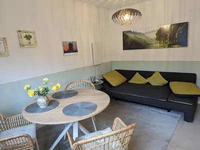 Ein Sitzbereich in der Unterkunft Ferienwohnung „Kersten“