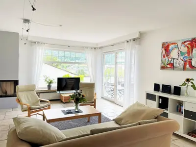Ein Sitzbereich in der Unterkunft Ferienwohnung Berens