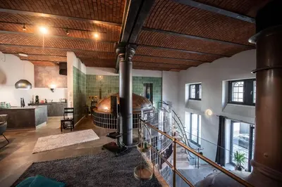 Ein Bett oder Betten in einem Zimmer der Unterkunft Sudhaus/Alte Brauerei