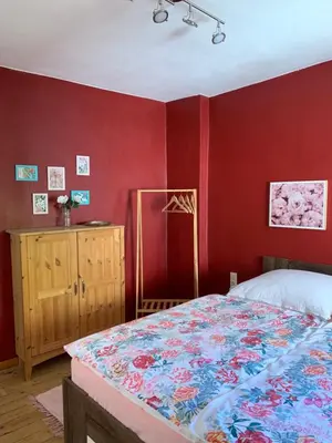 Ein Bett oder Betten in einem Zimmer der Unterkunft Am Kräutergarten