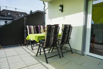 Ein Balkon oder eine Terrasse in der Unterkunft Haus Hanghuhn