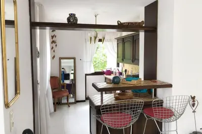 Ein Sitzbereich in der Unterkunft Ferienwohnung Naheblick