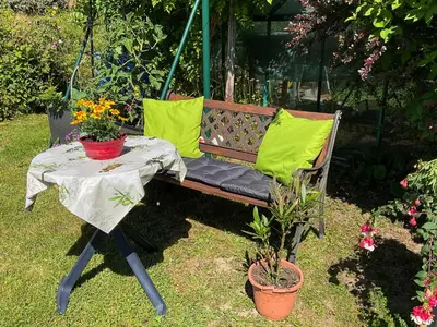 Ein Garten an der Unterkunft Ferienhaus Rivera