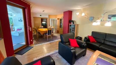 Ein Sitzbereich in der Unterkunft Ferienhaus Rivera