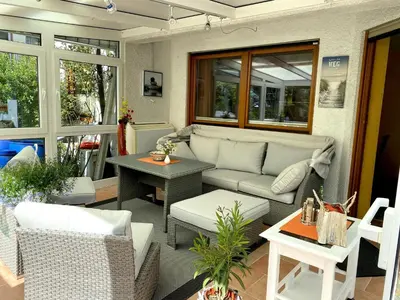 Ein Sitzbereich in der Unterkunft Ferienhaus Rivera