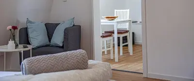 Ein Sitzbereich in der Unterkunft Suite Cuveé Zell