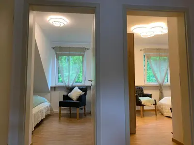 Ein Sitzbereich in der Unterkunft Ferienwohnung 
