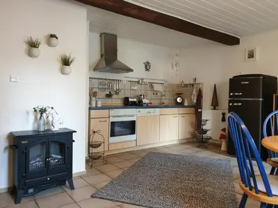 Küche/Küchenzeile in der Unterkunft Ferienwohnung zur Töpferstube 1
