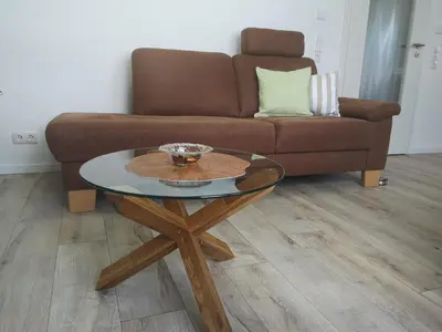 Ein Sitzbereich in der Unterkunft Ferienwohnung Rheinsteig
