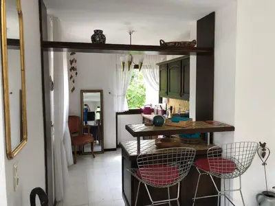 Ein Sitzbereich in der Unterkunft Apartment Naheblick