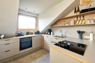 Küche/Küchenzeile in der Unterkunft Landhaus Wehlener Klosterberg