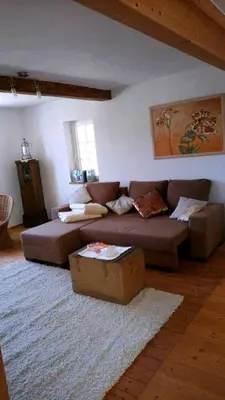 Ein Sitzbereich in der Unterkunft Landhaus im Hunsrück