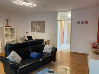Grundriss der Unterkunft Zwei Zimmer Appartment mit Balkon und Stellplatz voll möbliert