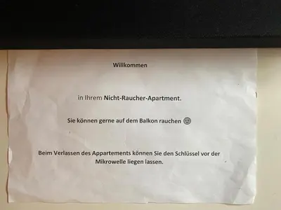 Grundriss der Unterkunft Zwei Zimmer Appartment mit Balkon und Stellplatz voll möbliert