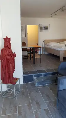 Ein Bett oder Betten in einem Zimmer der Unterkunft Ferienunterkunft Vulkaneifel - Baltes-Haus