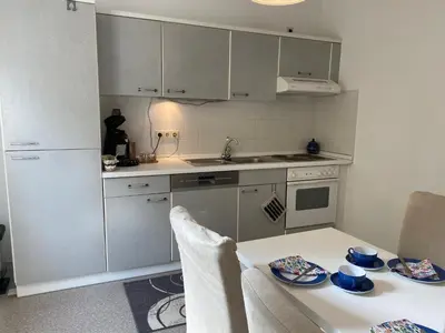 Küche/Küchenzeile in der Unterkunft Ferienwohnung Nele
