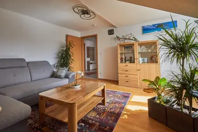 Ein Sitzbereich in der Unterkunft Ferienwohnung Sonya