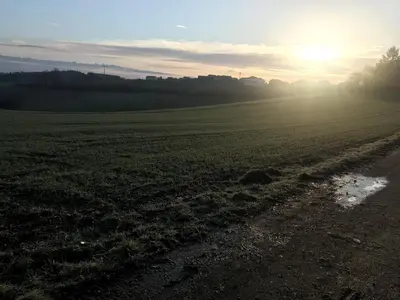 Blick auf den Sonnenuntergang/Sonnenaufgang von der Ferienwohnung aus oder aus der Nähe