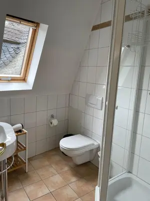 Ein Badezimmer in der Unterkunft FEWO Schlossberg Weingut C.A. Haussmann