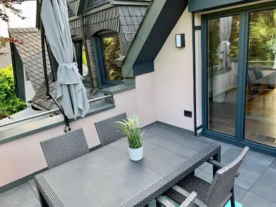 Ein Balkon oder eine Terrasse in der Unterkunft Zur Rotbuche