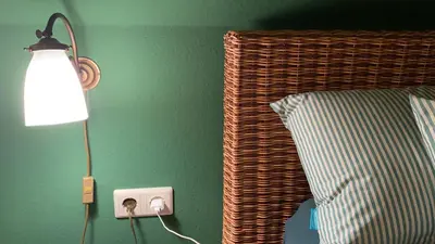Ein Bett oder Betten in einem Zimmer der Unterkunft Himmel un Ääd - FeWo Brohltal Rhein Ahr Eifel Laacher See - ruhige Lage