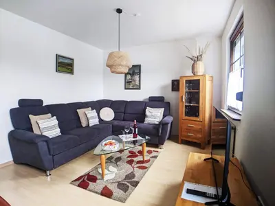 Ein Sitzbereich in der Unterkunft Ferienwohnung Kerstin