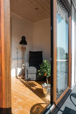 Ein Sitzbereich in der Unterkunft Leutesdorfer Hof