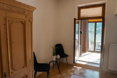 Ein Sitzbereich in der Unterkunft Leutesdorfer Hof