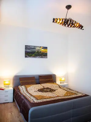 Ein Bett oder Betten in einem Zimmer der Unterkunft Apartments an der Lahn