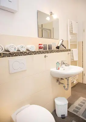 Ein Badezimmer in der Unterkunft Apartments an der Lahn