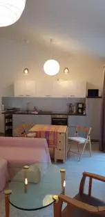 Küche/Küchenzeile in der Unterkunft Dachterrassenwohnung - nah am See