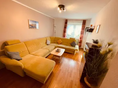 Ein Sitzbereich in der Unterkunft Moselferienhaus Porten