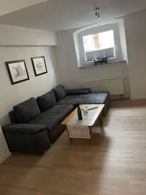 Ein Sitzbereich in der Unterkunft Ferienhaus am Fallertor