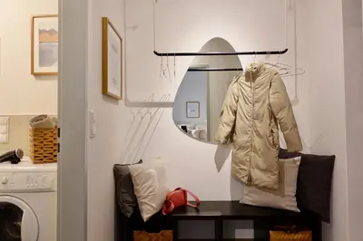 Ein Sitzbereich in der Unterkunft Modernes Studio-Apartment mit privatem Stellplatz für bis zu 4 Personen nur wenige Minuten zur Mosel & Stadt