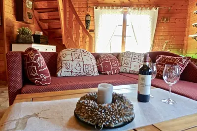 Ein Sitzbereich in der Unterkunft Ferienhaus Bergglück