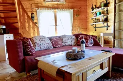 Ein Sitzbereich in der Unterkunft Ferienhaus Bergglück