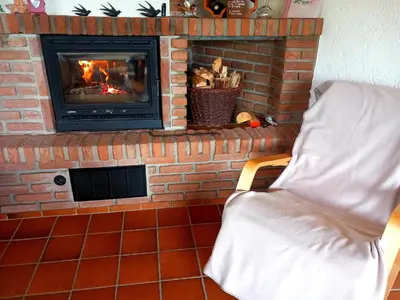 Ein Sitzbereich in der Unterkunft Ferienhaus Schwalbennest Schalkenmehren