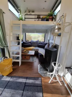 Ein Etagenbett oder Etagenbetten in einem Zimmer der Unterkunft Sunset Tiny House GbR
